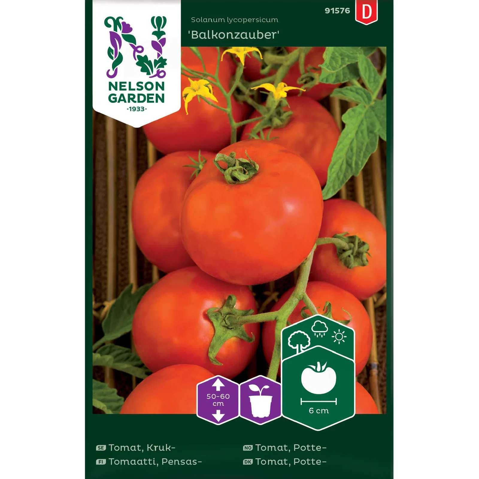 Solanum lycopersicum 'Balkonzauber' Tomat, Vanlig 'Balkonzauber'