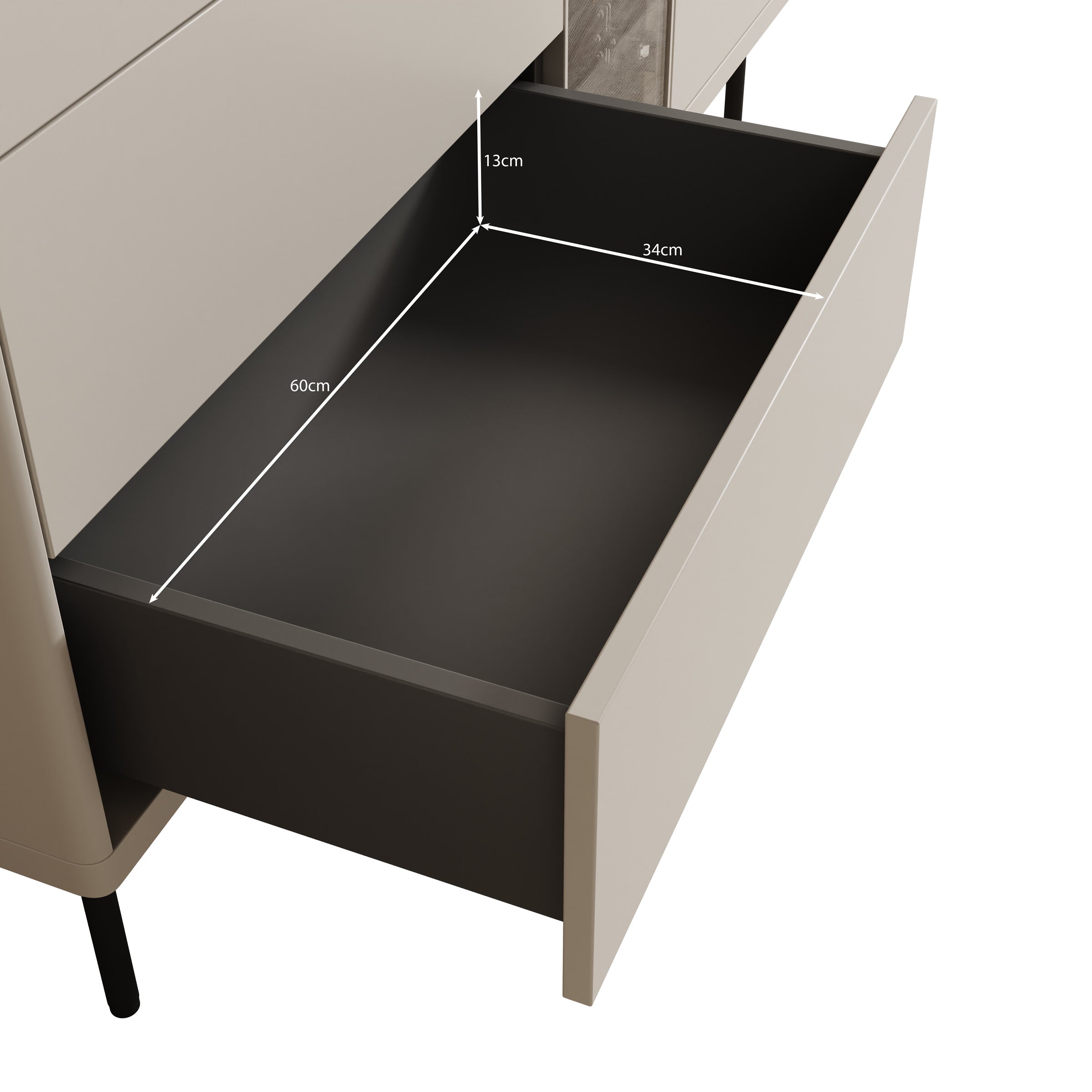 Meubella - Estrella - Dressoir - Beige - 134x41x83 cm