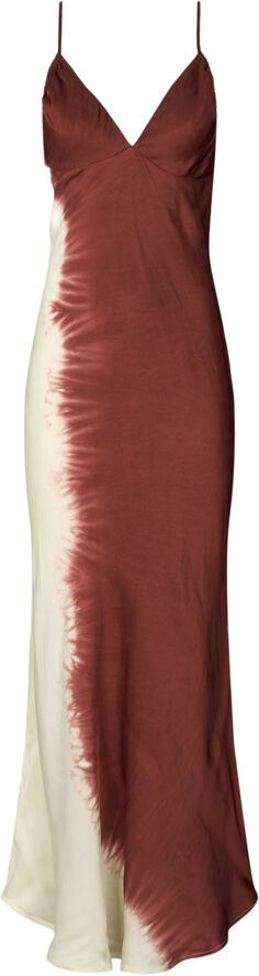 Rabens Saloner Coastal ruched bust bias dress - Gy Burgundy chalk c
