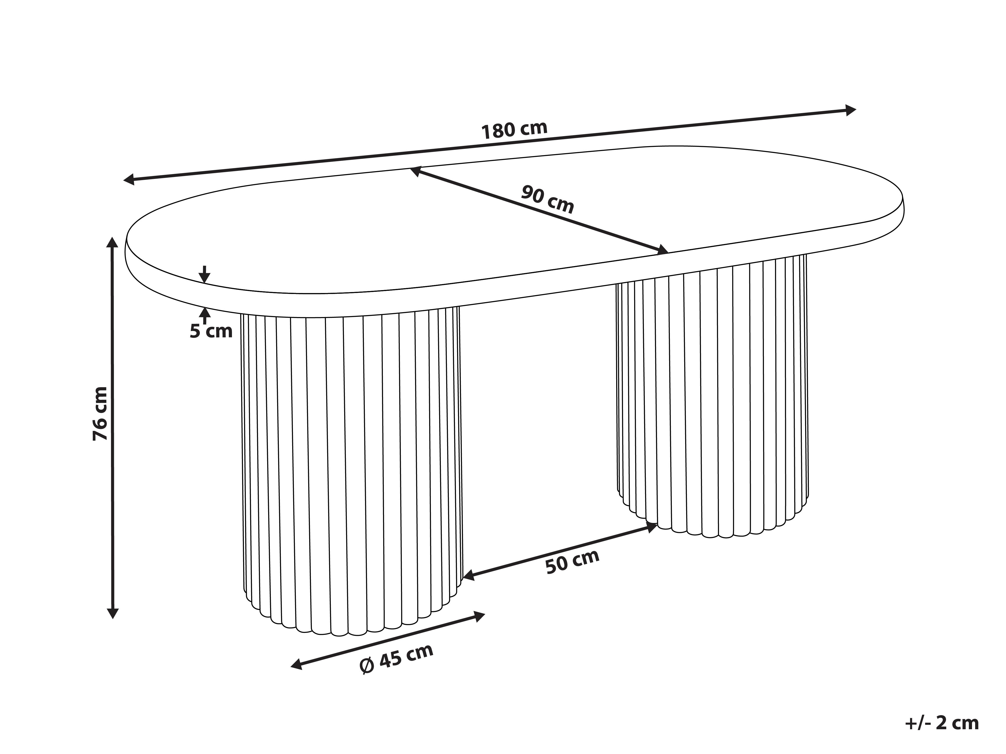 Eettafel SHERIDAN Lichtbruin/wit 90 cm 180 cm