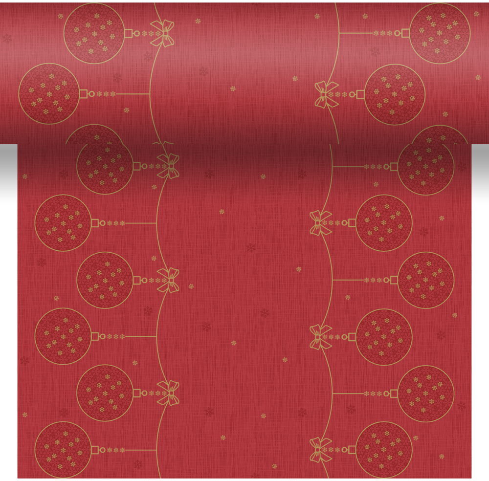 Duni 3-in-1 tafeldecoratie Glorious Xmas rood 40 x 480 cm