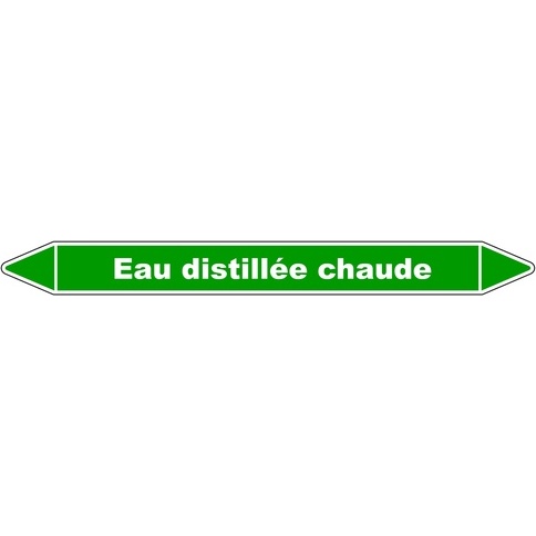Marqueur tuyauterie - Eau distillée chaude - Vinyle laminé