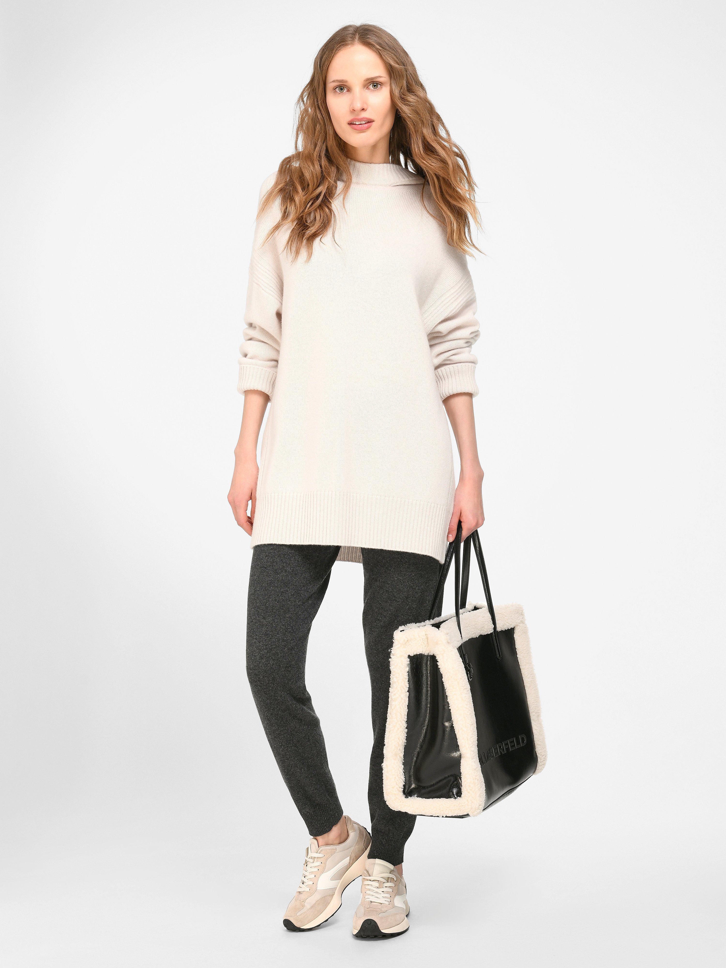 Hoodie-Pullover aus Schurwolle und Kaschmir