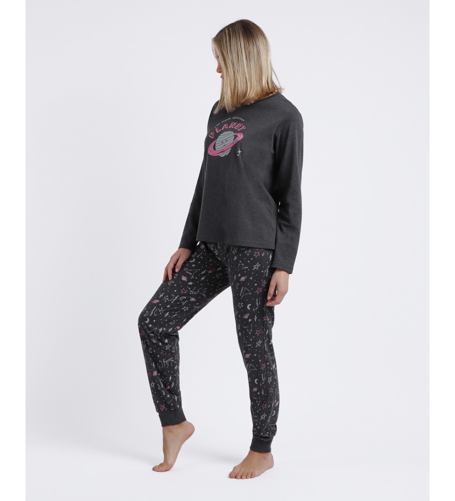 Pijama de manga comprida Admas Planet cinza