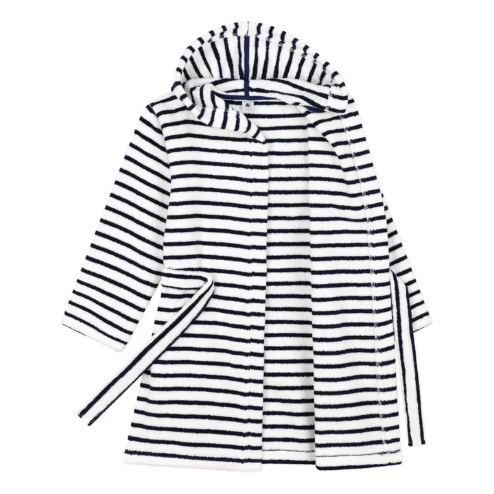 Petit Bateau Peignoir Eponge Rayé | Bleu marine