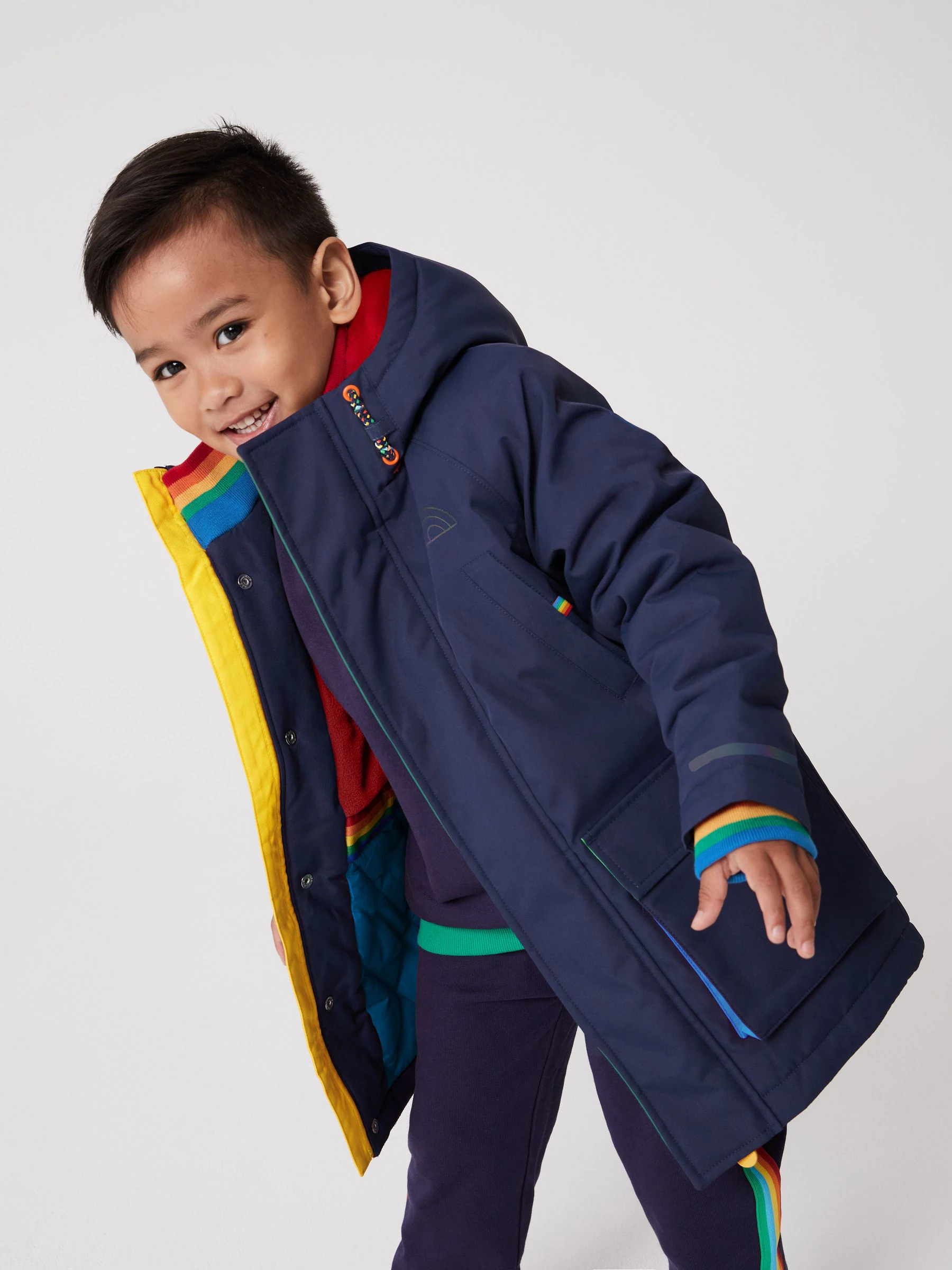 Little Bird by Jools Oliver regenbestendige parka-jas met regenboogafwerking