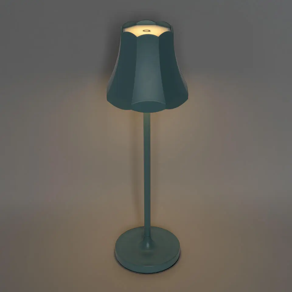 Qazqa tafellampen granny retro blauw geïntegreerde led