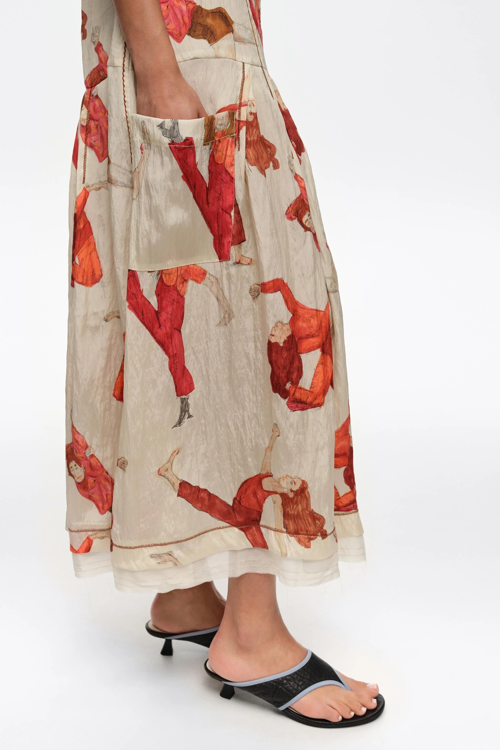 Vestido de alças finas estilo A para dançarinas