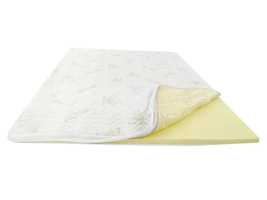 Surmatelas 140 x 190 cm mémoire de forme coutil aloe vera ép.5cm - ANTASSE de NATUREA
