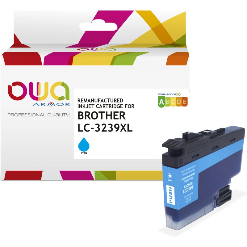 Cartouche d'encre remanufacturée OWA - haute capacité - Cyan - pour BROTHER LC-3239XLC
