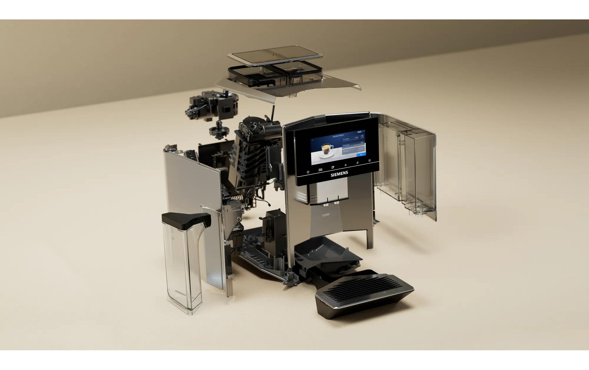 Kaffeevollautomat EQ 900 TQ907D03 Edelstahl<br>Vollautomatische Kaffeemaschine mit dualBean-Sytem für die Zubereitung zweier Kaffeekreationen