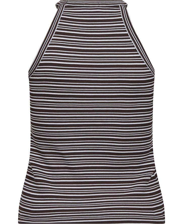 Filippa K Striped Tank Dark oak/w