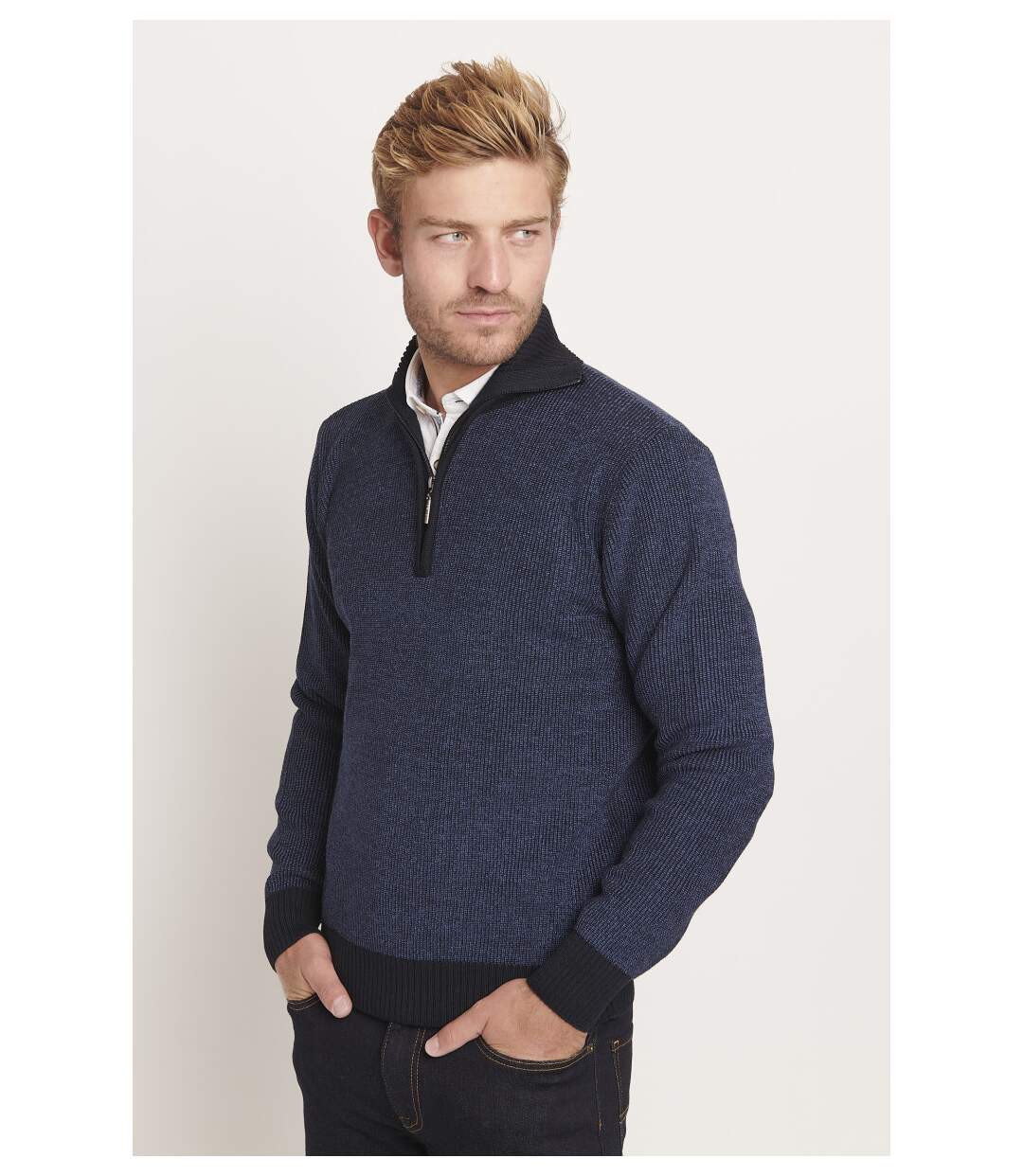 Pull col montant à zip MAILLE