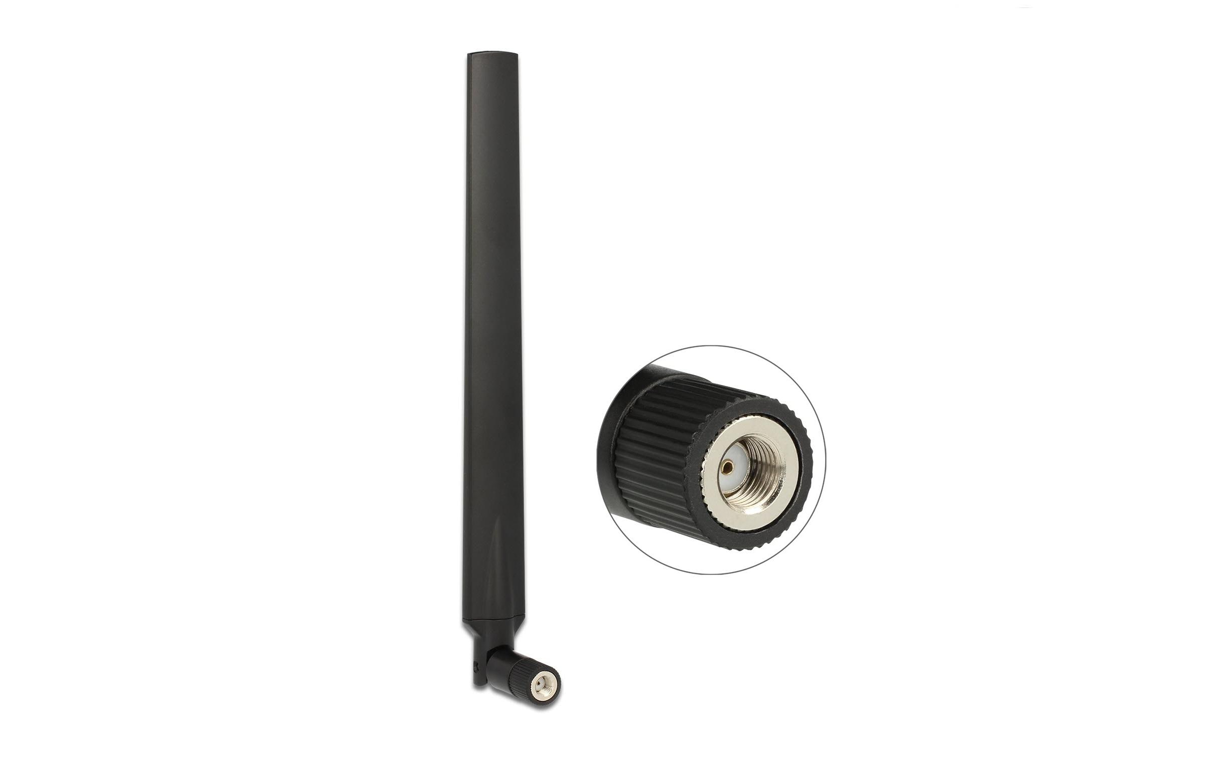 WLAN-Antenne 802.11 ac/a/h/b/g/n RP-SMA 7 dBi RundstrahlDelock WLAN 802.11 ac/a/h/b/g/n Antenne RP-SMA Stecker 5 - 7 dBi omnidirektional mit Kippgelenk schwarz