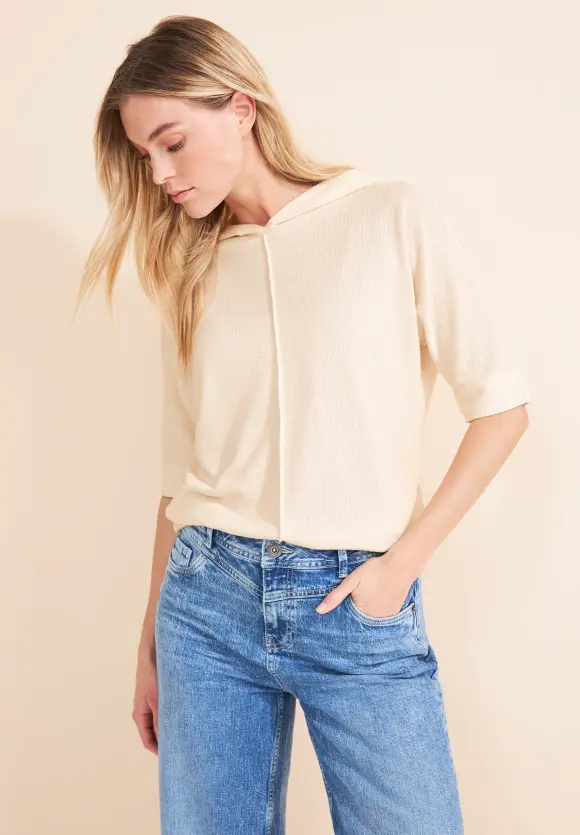 Hoodie Strick Shirt - lucid white