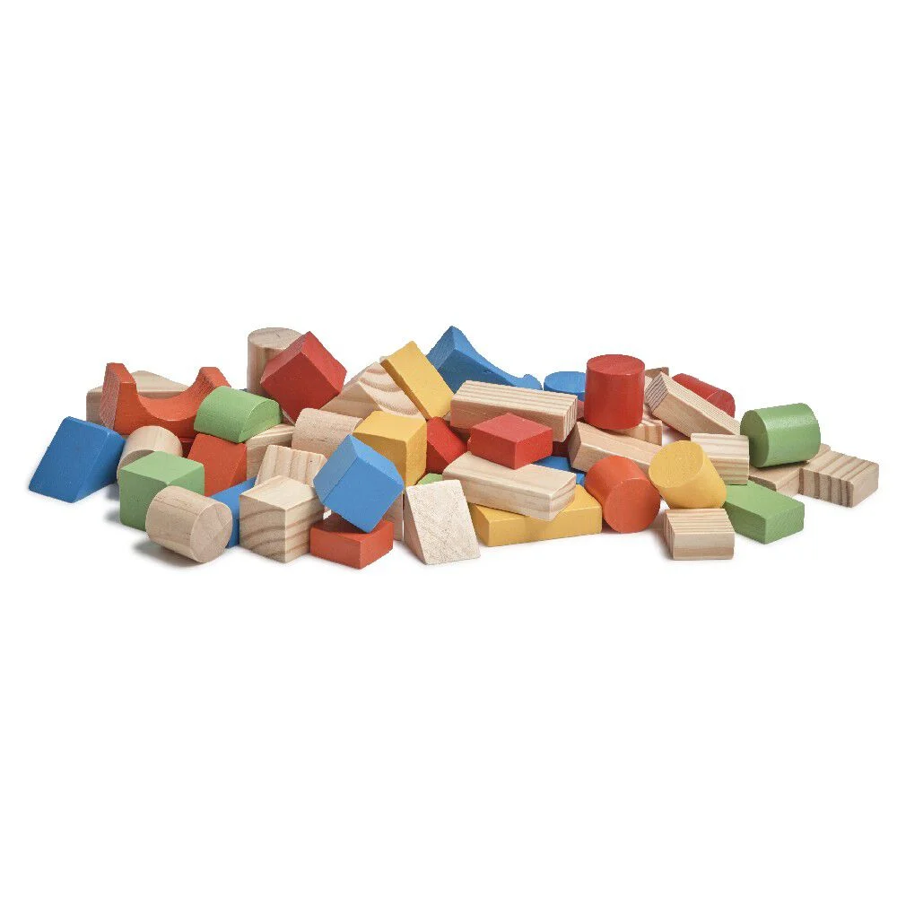 Jeu de contruction 60 formes en bois multicolore