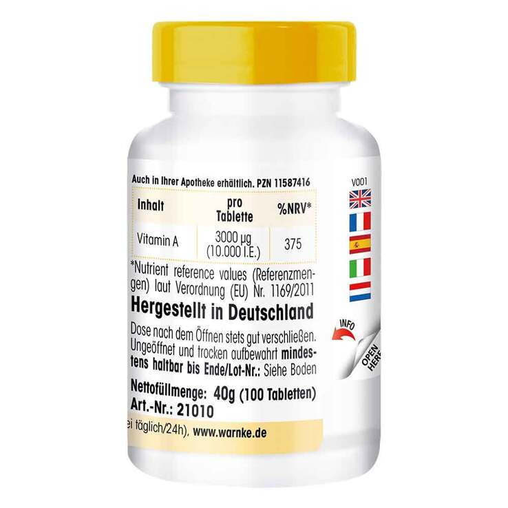 Vitamin A 10.000 I.E. Tabletten, 100 St
