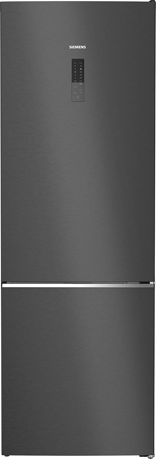 SIEMENS KG49NAXCF, iQ500, Smarte XXL-Kühl-Gefrier-Kombination, 203 x 70 cm, 311 L Kühlen & 129 L Gefrieren, noFrost, hyperFresh für längere Frische, schnelles Kühlen, sehr Leise 35dB, schwarzer Stahl