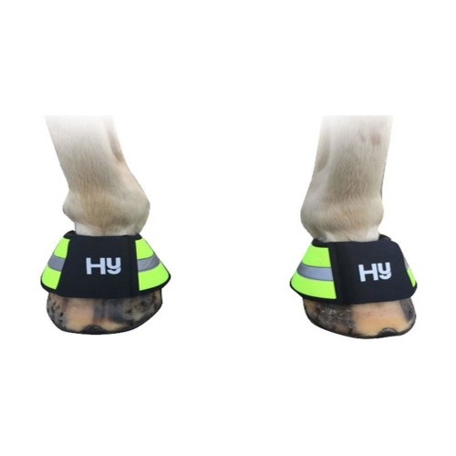 Sinos refletores de neoprene amarelo HyVIZ para cavalos