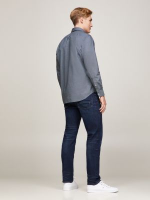 Camisa de corte regular com estampa pied-de-poule