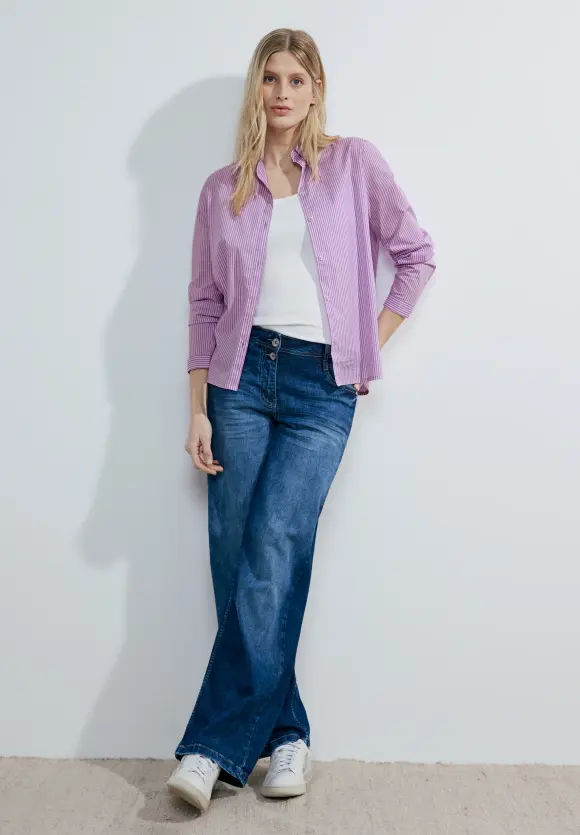 Gestreifte Hemdbluse - sporty lilac
