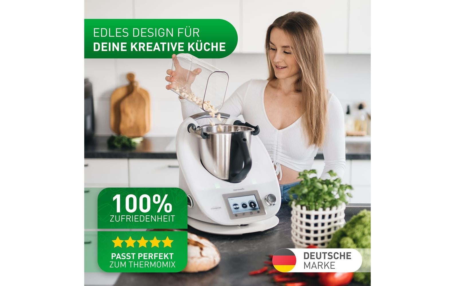 Gleitbrett für Thermomix – Mineral-AcrylsteinBewegliche Standplatte aus Acryl