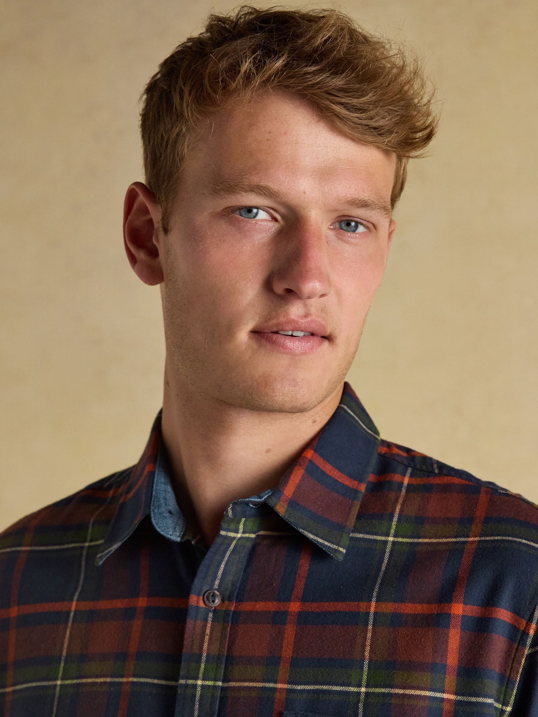 Marineblauw - Joules Brushed Flannel Check Cotton Shirt