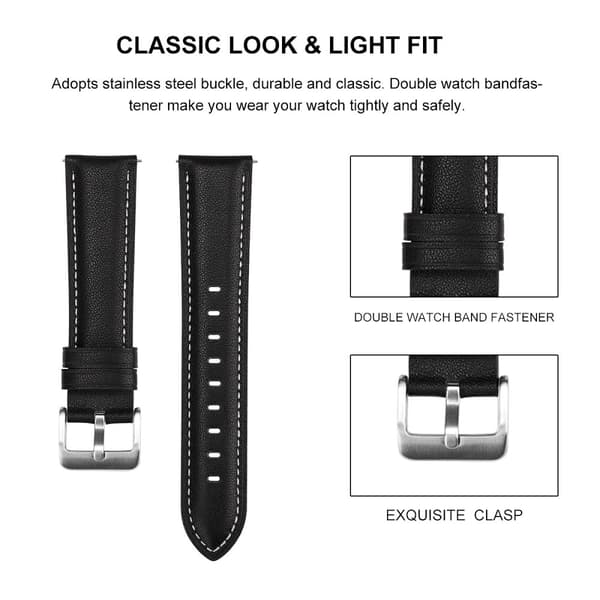 INF Klokkereim til Samsung Galaxy Watch 3 (45 mm) i ekte skinn, svart