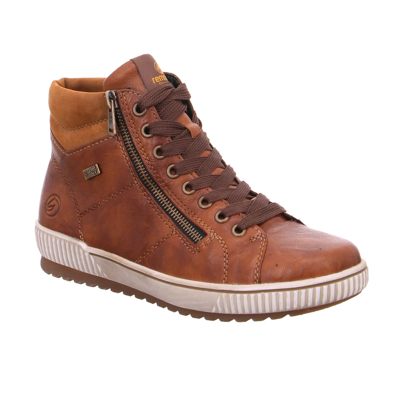 REMONTE Mid Cut Sneaker Cognac Leder  mit TEX Membrane