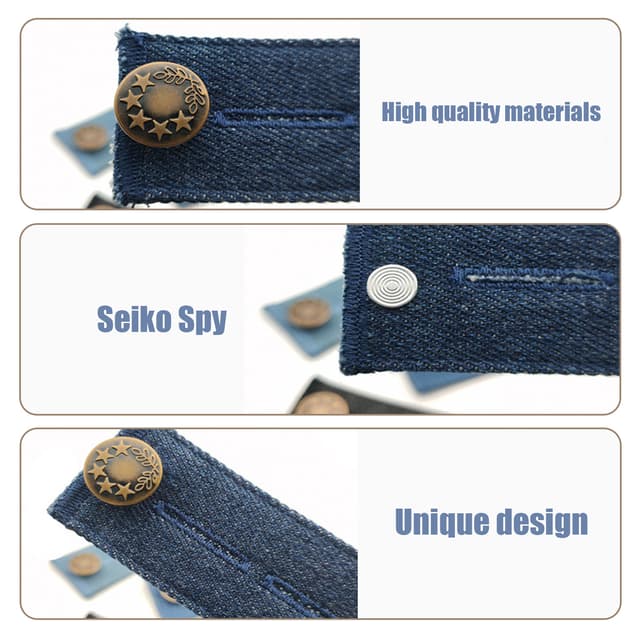 Taljeforlænger knapforlænger til jeans 4-pak 83x35x3 mm