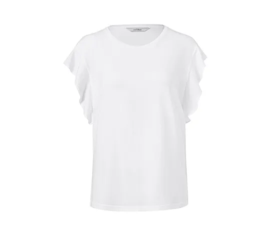 Shirt mit Volant, weiß
