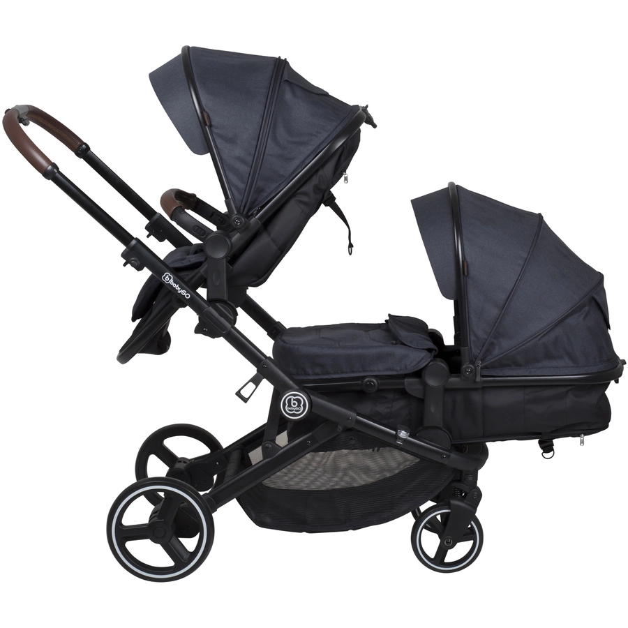 babyGO Geschwisterwagen Twinner Grey