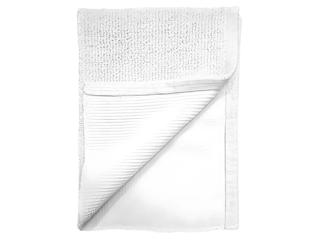 Tapis de salle de bain 40 x 60 cm en coton blanc - PEPPO