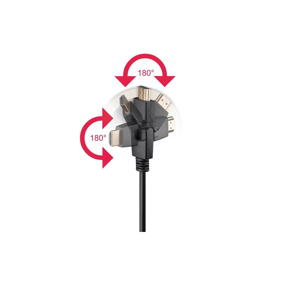 Goobay Høyhastighets HDMI™ 360°-kabel med Ethernet
