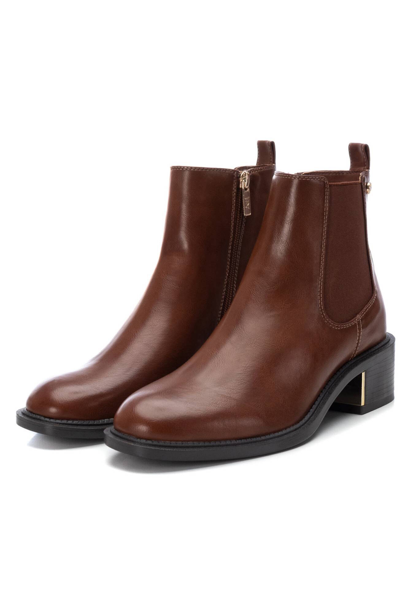Botas de cano curto femininas cor camelo