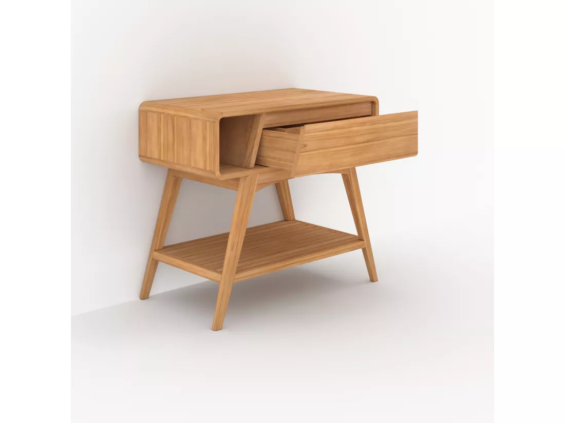 Meuble de salle de bain en bois de teck 90 cm - Kafa
