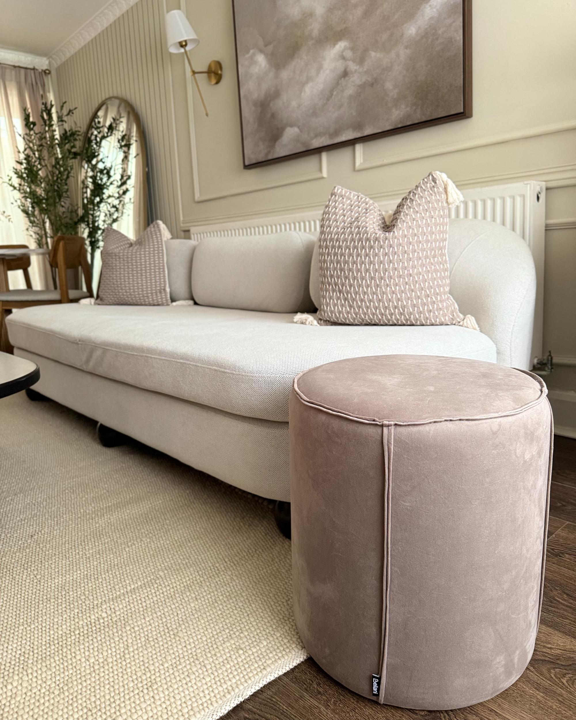 Poef SEDONA Fluweel Taupe