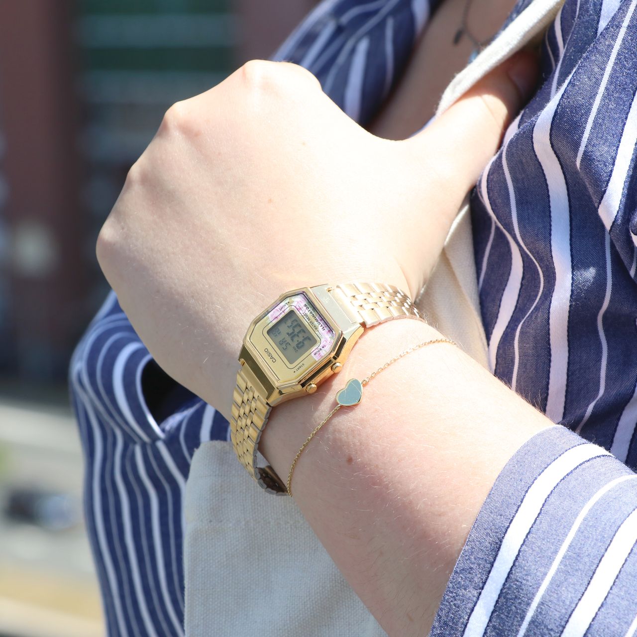 Zilveren armband goldplated hart