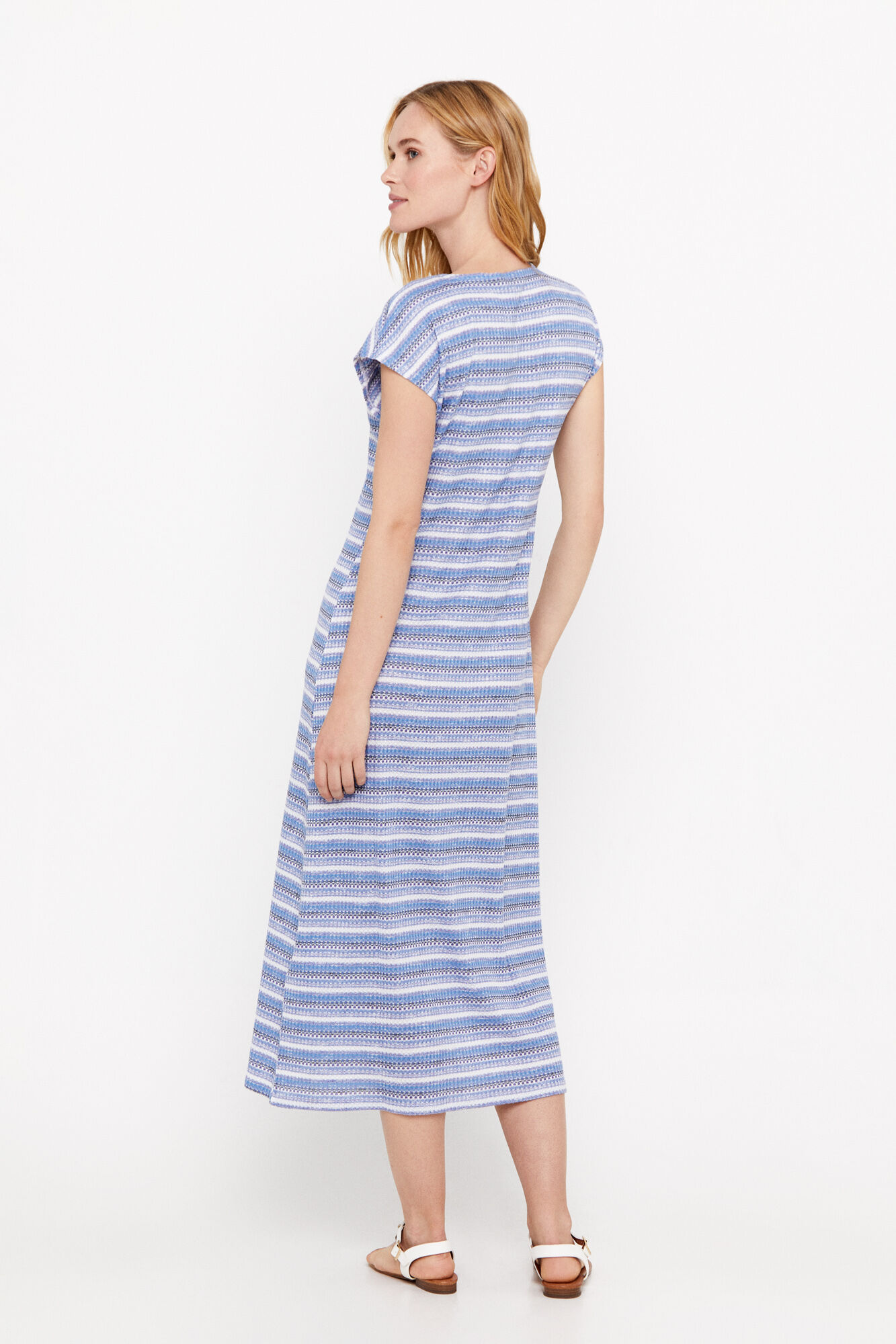 Vestido pico nudo - Estampado azul