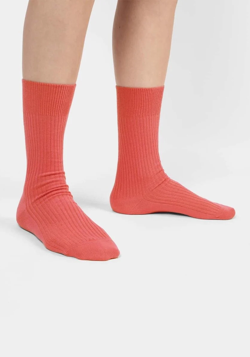 DillySocks Socken Ribbed Coral Red