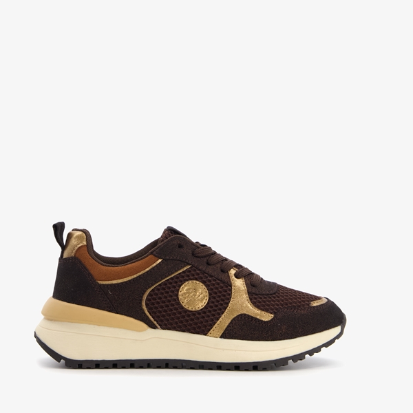 Blue Box dames sneakers bruin goud