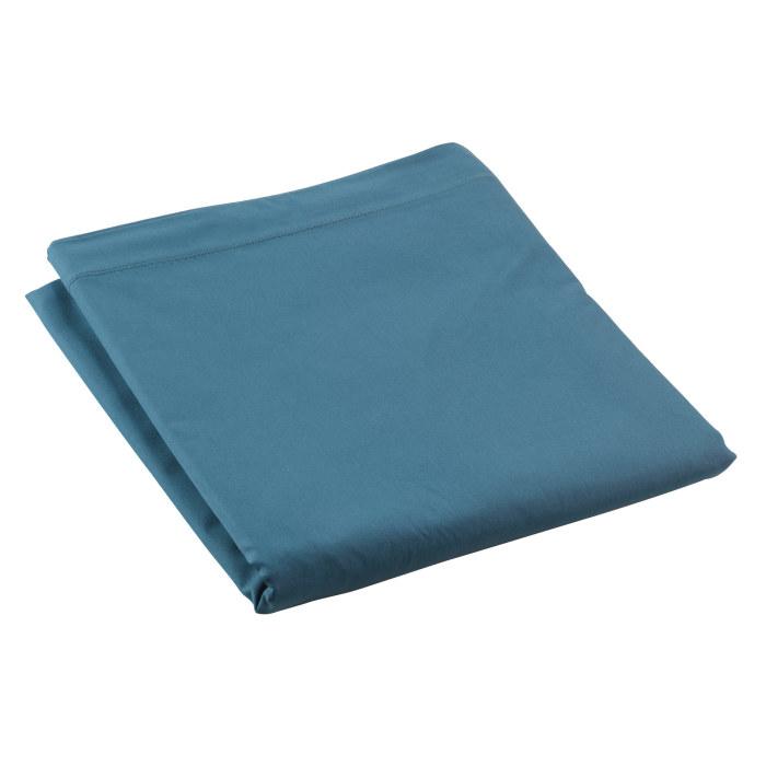 DRAP PLAT 2 PERS 240 X 300 CM PERCALE UNI 78 FILS BLEU