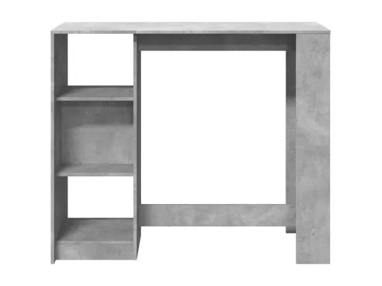 Table de bar avec étagère gris béton bois d'ingénierie