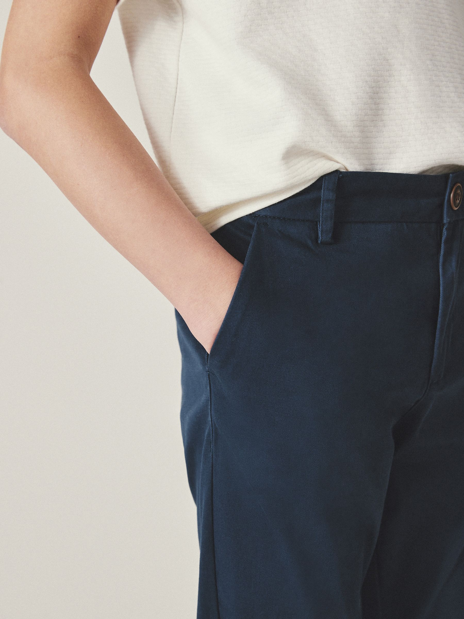 French marineblauw - Stretchy chino's (3-17jr)