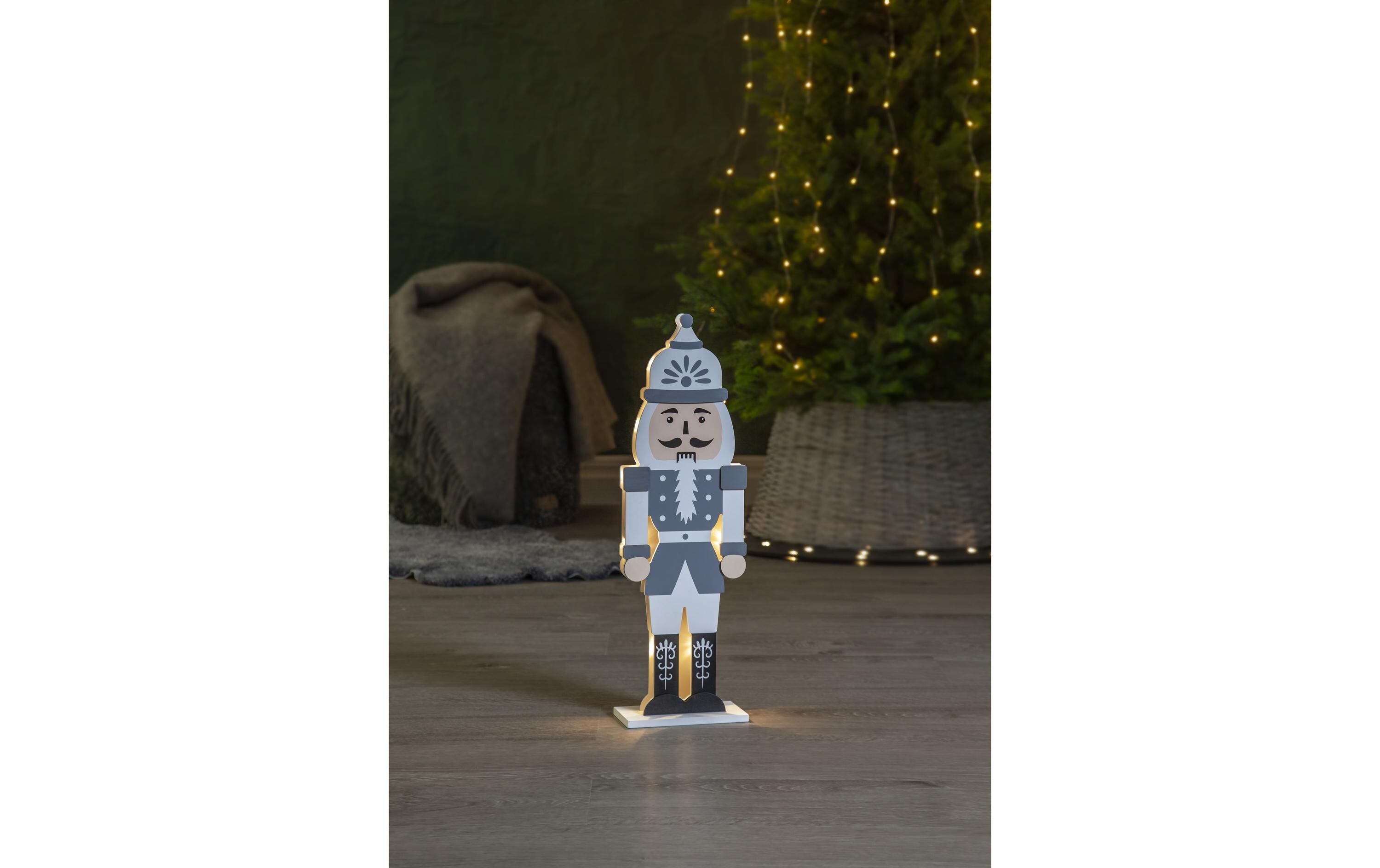 LED-Figur Nussknacker, 52 cm, GrauSympathischer Nussknacker mit Beleuchtung