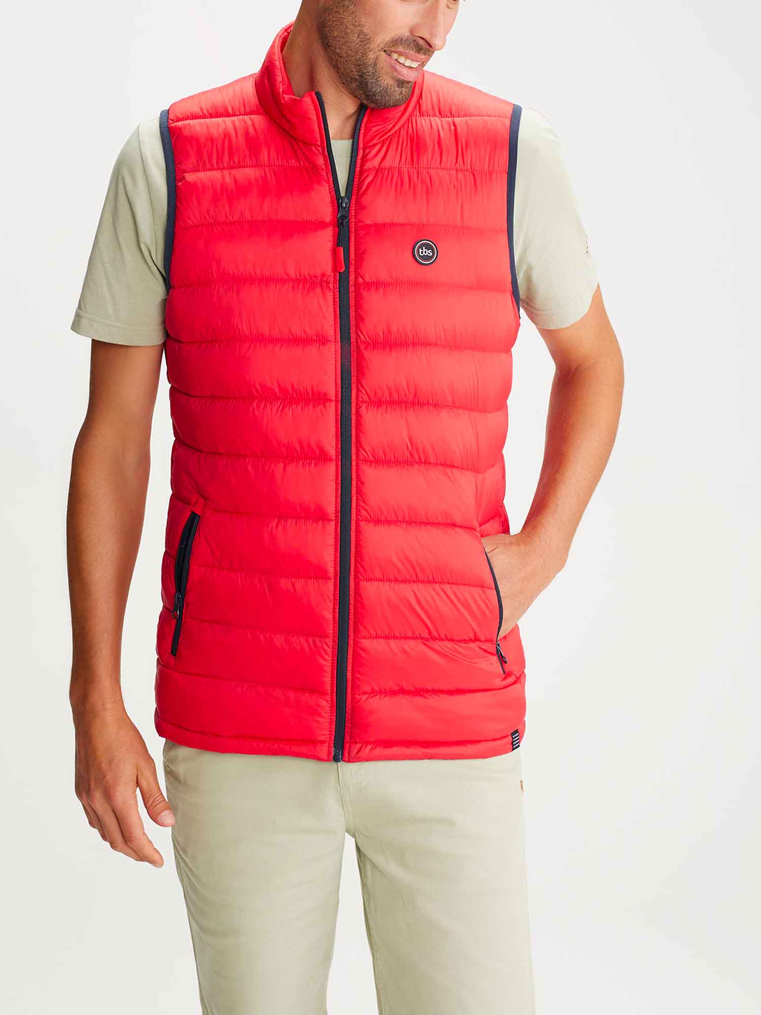 Doudoune Homme Sans Manches Rouge