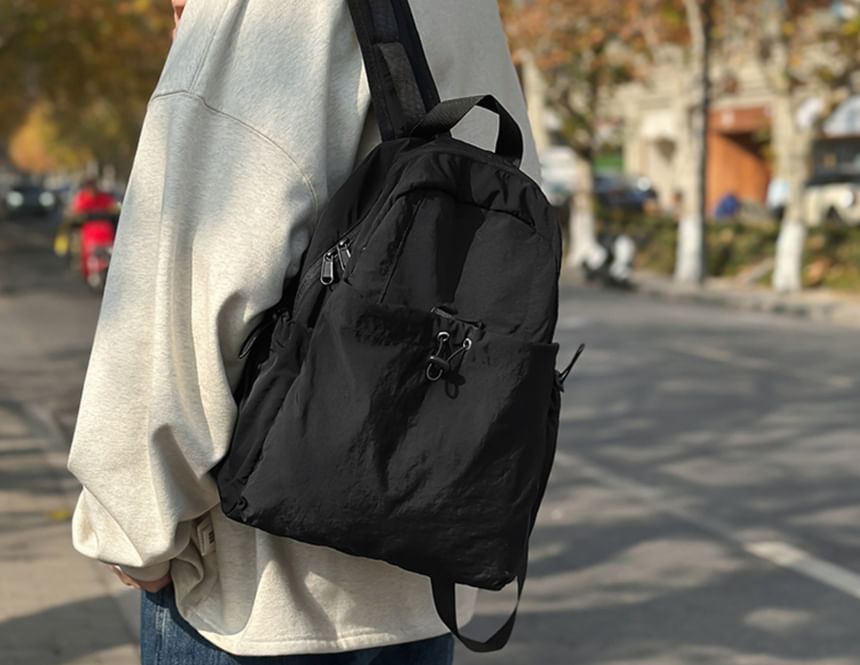 EAVALURE - Bijpassende effen nylon rugzak met trekkoord voor koppels