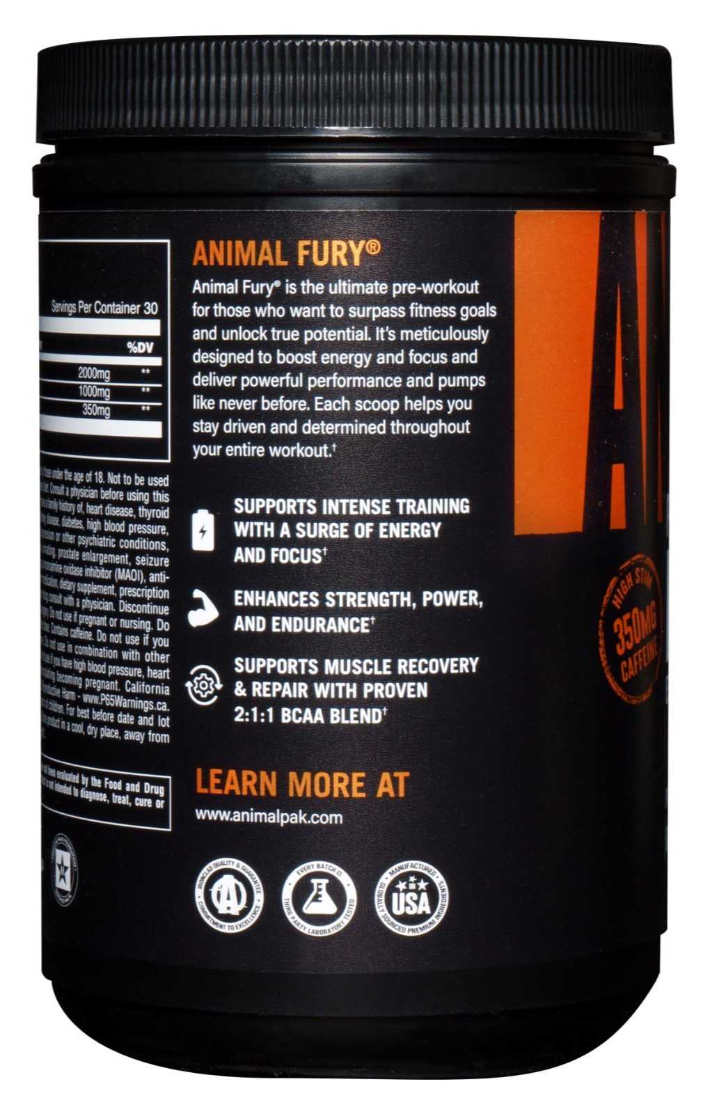 Treinamento de pré-treinamento animal Fury Bring the Pain 20 doses