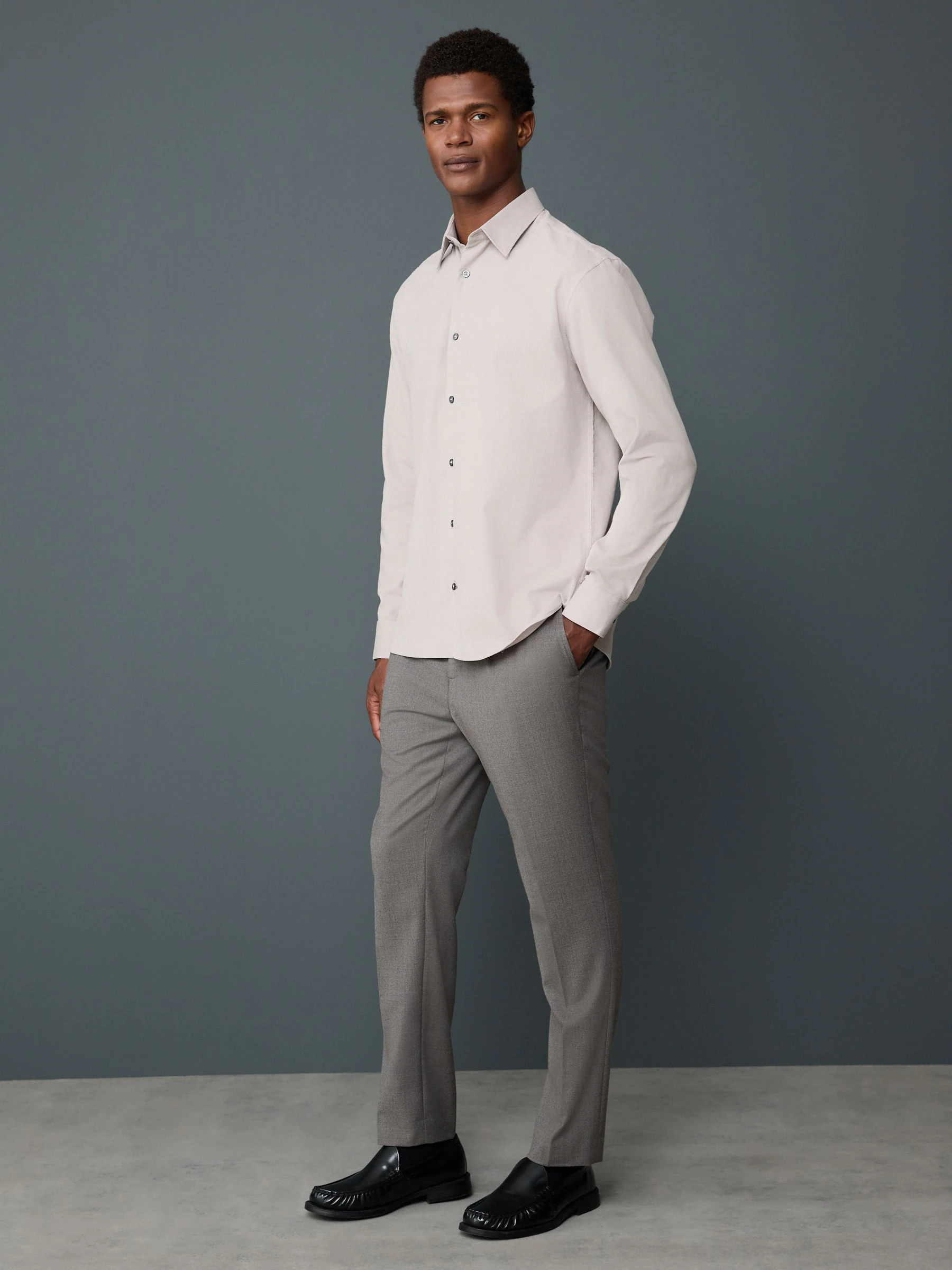 Naturel bruin - Corduroy overhemd met lange mouwen