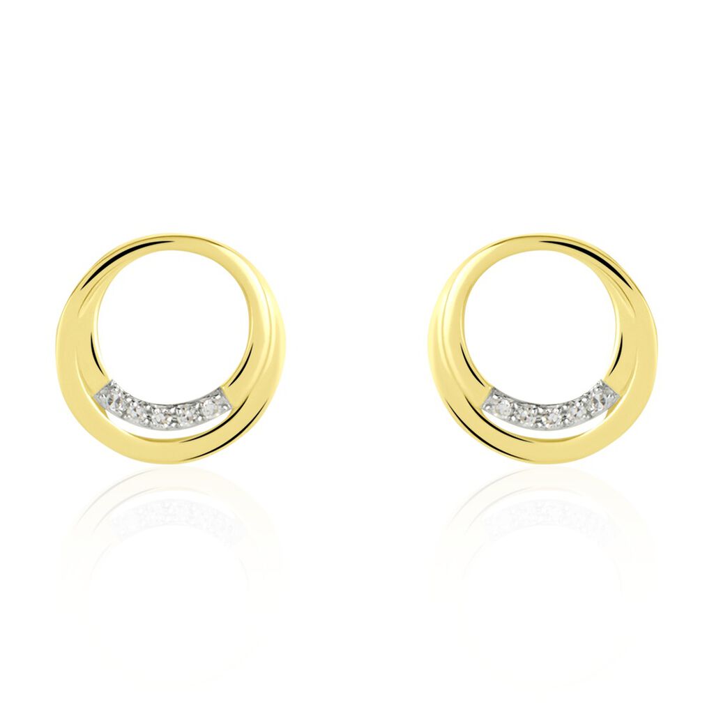 Boucles D'oreilles Puces Circlane Or Jaune Diamant